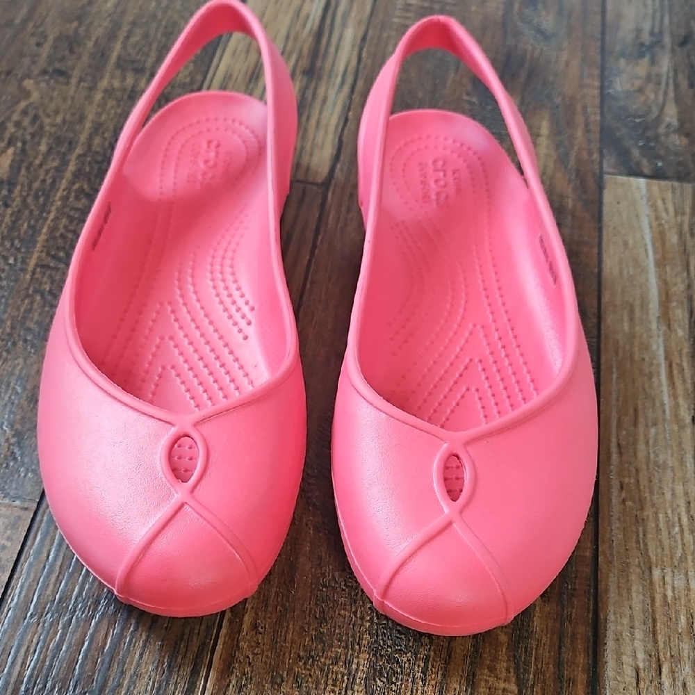 CROCS Women's‎ Bright Coral Slingback Flats - Picture 12 of 12